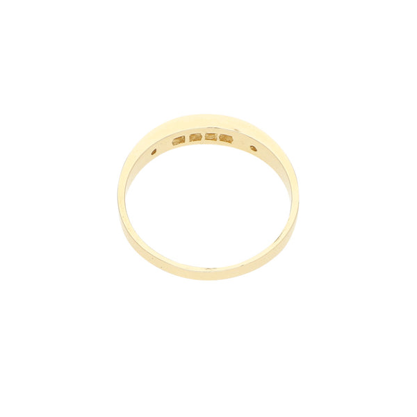Anillo diseño especial con sintéticos en oro amarillo 14 kilates.