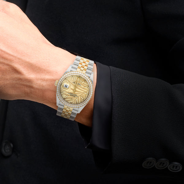 Reloj Rolex para caballero modelo Oyster Perpetual DateJust vistas oro amarillo 18 kilates.