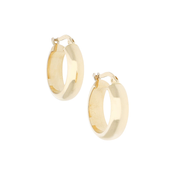 Arracadas lisas en oro amarillo 14 kilates.