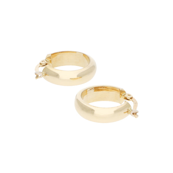 Arracadas lisas en oro amarillo 14 kilates.