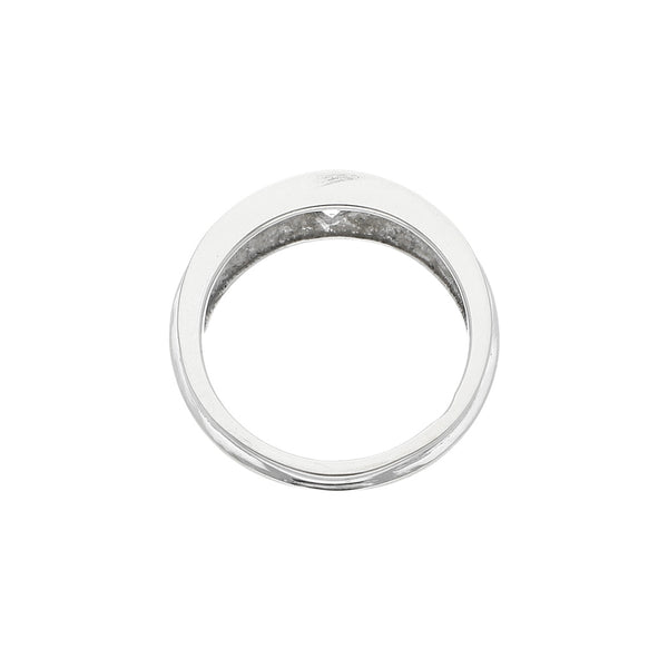 Anillo diseño especial con sintético en oro blanco 14 kilates.