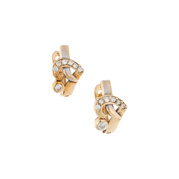 Aretes diseño especial con sintéticos en oro amarillo 14 kilates.