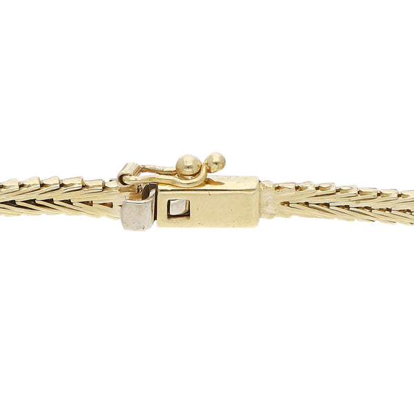 Pulsera eslabón boleado en oro tres tonos 14 kilates.