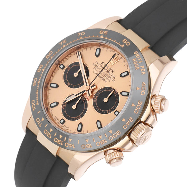 Reloj Rolex para caballero modelo Oyster Perpetual Cosmograph Daytona caja y broche en oro rosa 18 kilates.