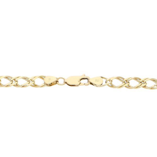Pulsera eslabón encontrado doble en oro amarillo 14 kilates.