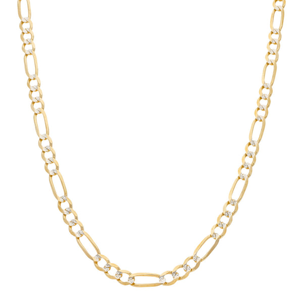 Collar de tres eslabones por uno platinado en oro amarillo 14 kilates.