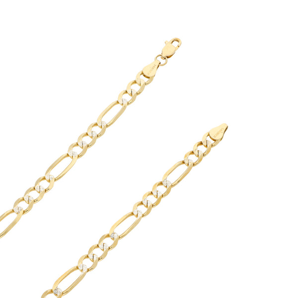 Collar de tres eslabones por uno platinado en oro amarillo 14 kilates.
