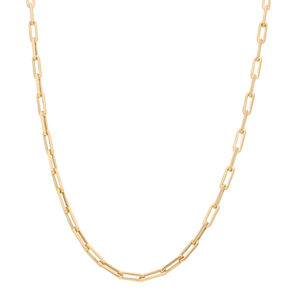 Collar eslabón cruzado en oro rosa 14 kilates.