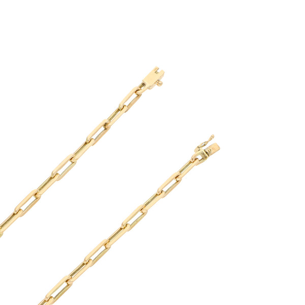 Collar eslabón cruzado en oro rosa 14 kilates.