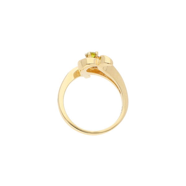 Anillo diseño especial con sintéticos en oro amarillo 14 kilates.