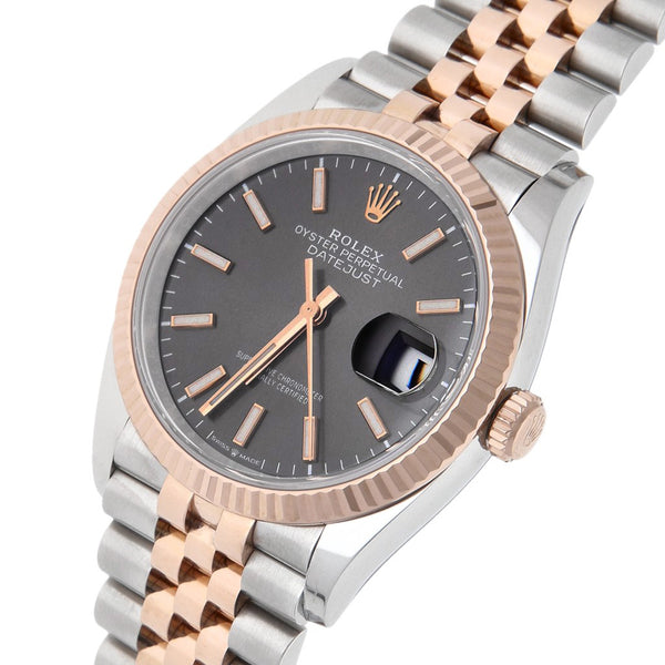 Reloj Rolex para caballero modelo Oyster Perpetual DateJust vistas en oro rosa 18 kilates.