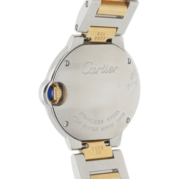 Reloj Cartier para Dama modelo Ballon Bleu vistas en oro amarillo 18 kilates.