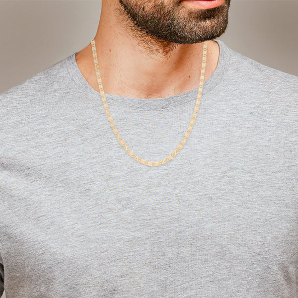Collar eslabón nudo marino en oro tres tonos 14 kilates.