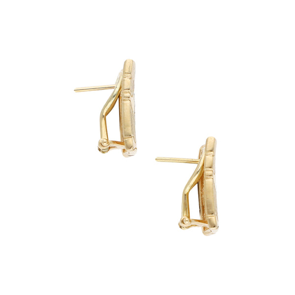 Aretes labrados oro amarillo 14 kilates