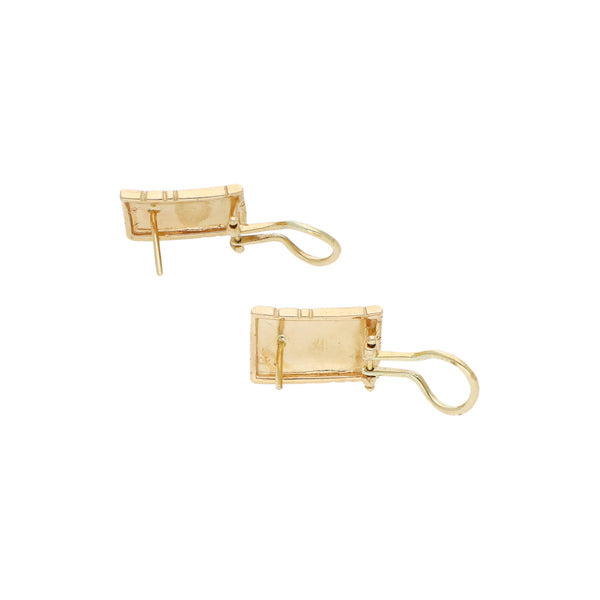 Aretes labrados oro amarillo 14 kilates