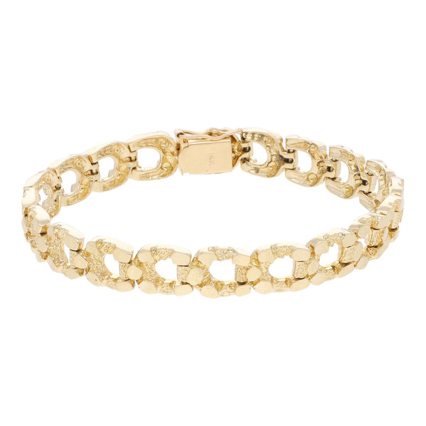 Pulsera eslabón barroco en oro amarillo 14 kilates.