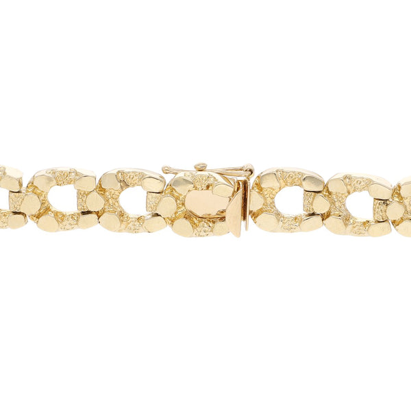 Pulsera eslabón barroco en oro amarillo 14 kilates.