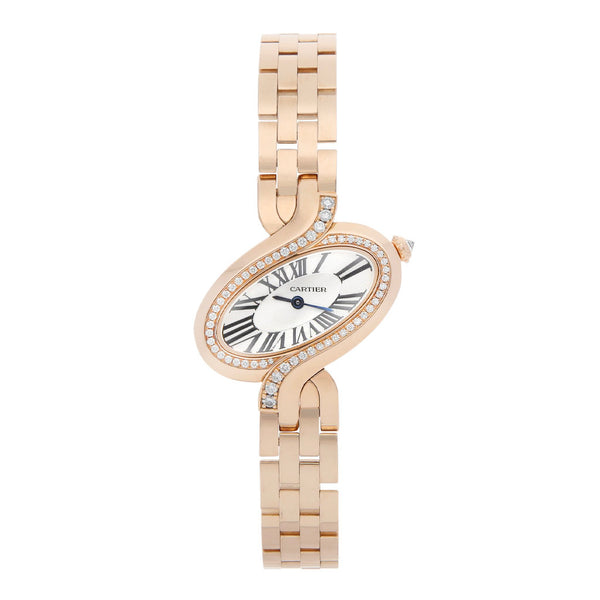 Reloj Cartier para dama modelo Delices en oro rosa 18 kilates.