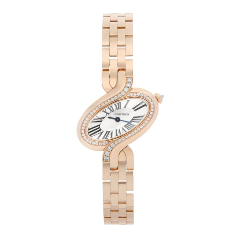 Reloj Cartier para dama modelo Delices en oro rosa 18 kilates.