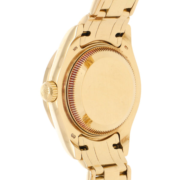 Reloj Rolex para dama modelo Oyster Perpetual DateJust en oro amarillo 18 kilates.