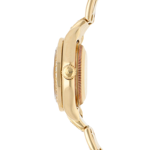 Reloj Rolex para dama modelo Oyster Perpetual DateJust en oro amarillo 18 kilates.