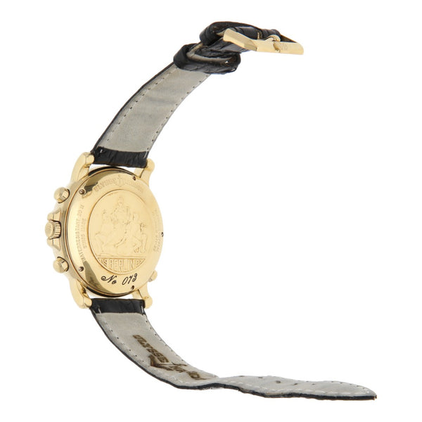 Reloj Ulysse Nardin para caballero modelo Berlin caja y broche en oro amarillo 18 kilates.