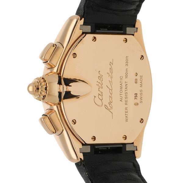 Reloj Cartier para caballero modelo Roadster en oro rosa 18 kilates.