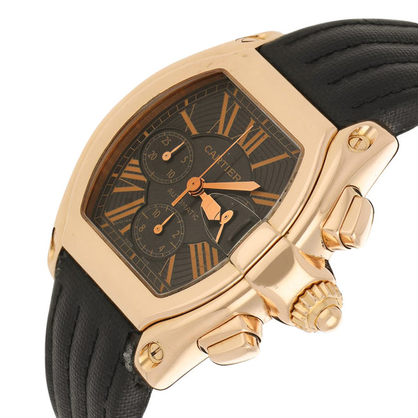 Reloj Cartier para caballero modelo Roadster en oro rosa 18 kilates.