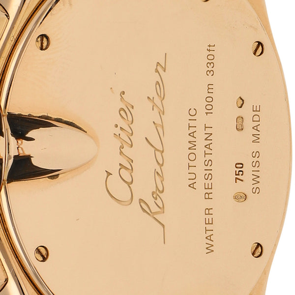 Reloj Cartier para caballero modelo Roadster en oro rosa 18 kilates.