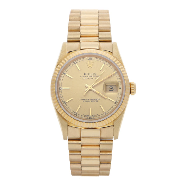 Reloj Rolex para caballero modelo Oyster Perpetual DateJust en oro dos tonos 18 kilates.