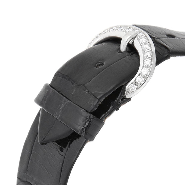 Reloj Chopard para dama modelo Happy Diamonds caja y broche en oro blanco 18 kilates.