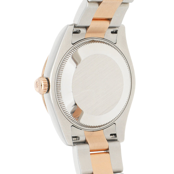 Reloj Rolex para dama modelo Oyster Perpetual DateJust vistas en oro rosa 18 kilates.