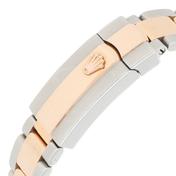 Reloj Rolex para dama modelo Oyster Perpetual DateJust vistas en oro rosa 18 kilates.
