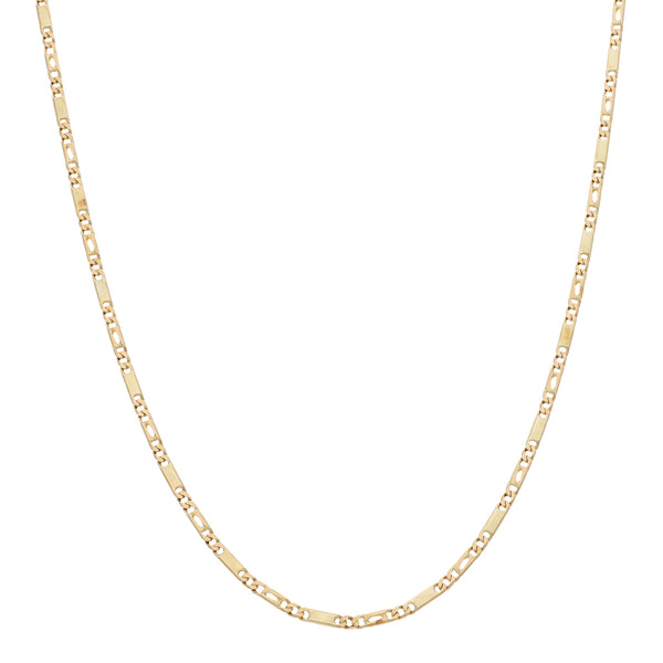 Collar eslabón combinado en oro amarillo 14 kilates.
