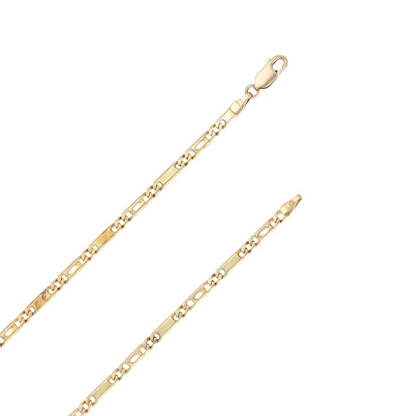 Collar eslabón combinado en oro amarillo 14 kilates.