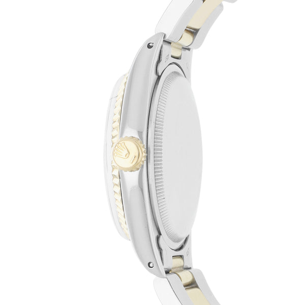 Reloj Rolex para caballero modelo Oyster Perpetual Date vistas en oro amarillo 14 kilates.