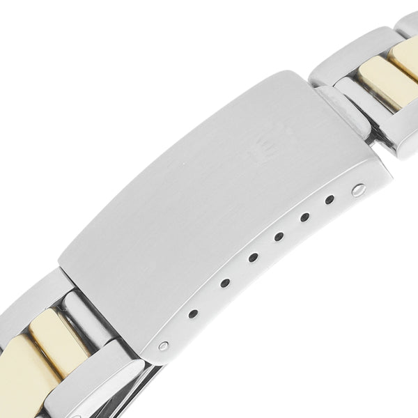 Reloj Rolex para caballero modelo Oyster Perpetual Date vistas en oro amarillo 14 kilates.