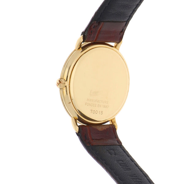 Reloj Eberhard para dama/unisex en oro amarillo 18 kilates correa piel.