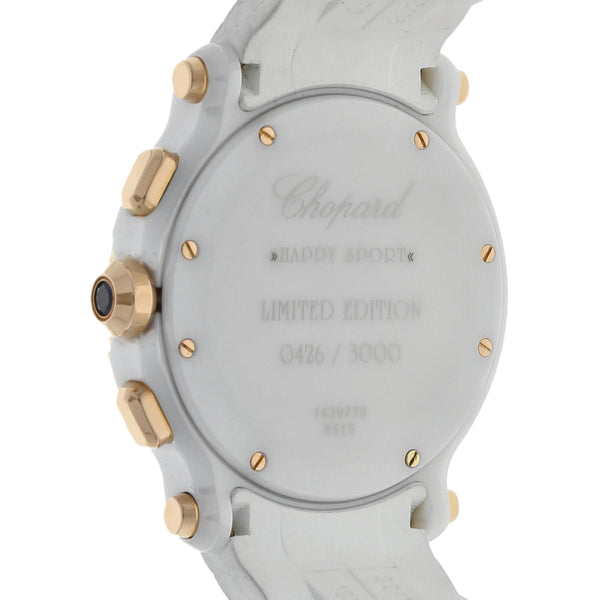 Reloj Chopard para dama modelo Happy Sport vistas oro rosa 18 kilates.