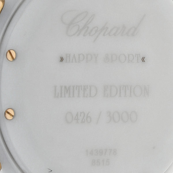 Reloj Chopard para dama modelo Happy Sport vistas oro rosa 18 kilates.