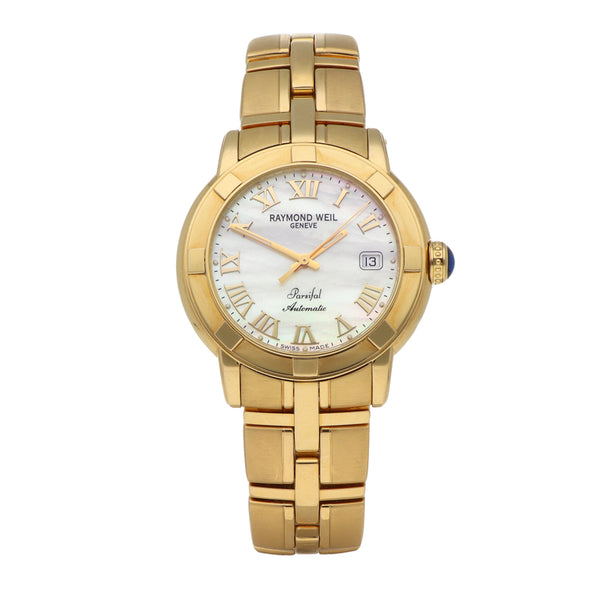 Reloj Raymond Weil para caballero modelo Parsifal en oro amarillo 18 kilates.