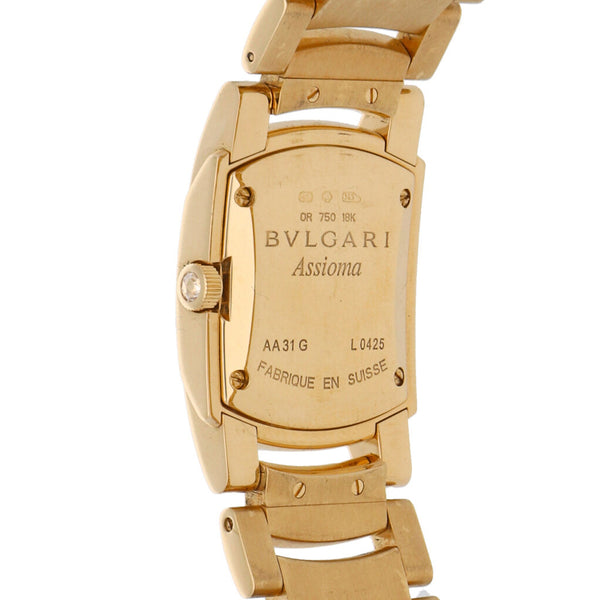 Reloj Bvlgari para dama modelo Assioma en oro amarillo 18 kilates.