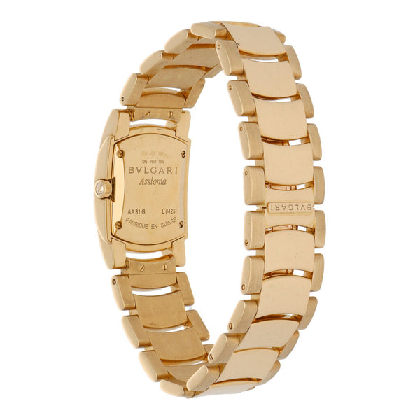 Reloj Bvlgari para dama modelo Assioma en oro amarillo 18 kilates.