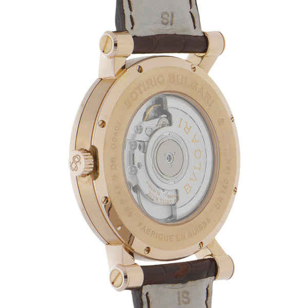 Reloj Bvlgari para caballero modelo Sotirio caja en oro amarillo 18 kilates.