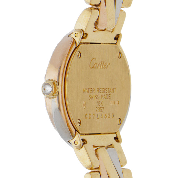 Reloj Cartier para dama modelo Trinity en oro tres tonos 18 kilates.