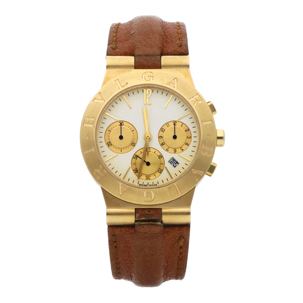 Reloj Bvlgari para caballero modelo Diagono Sport Chronograph caja en oro amarillo 18 kilates.