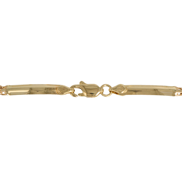 Pulsera hechura italiana en oro tres tonos 14 kilates.