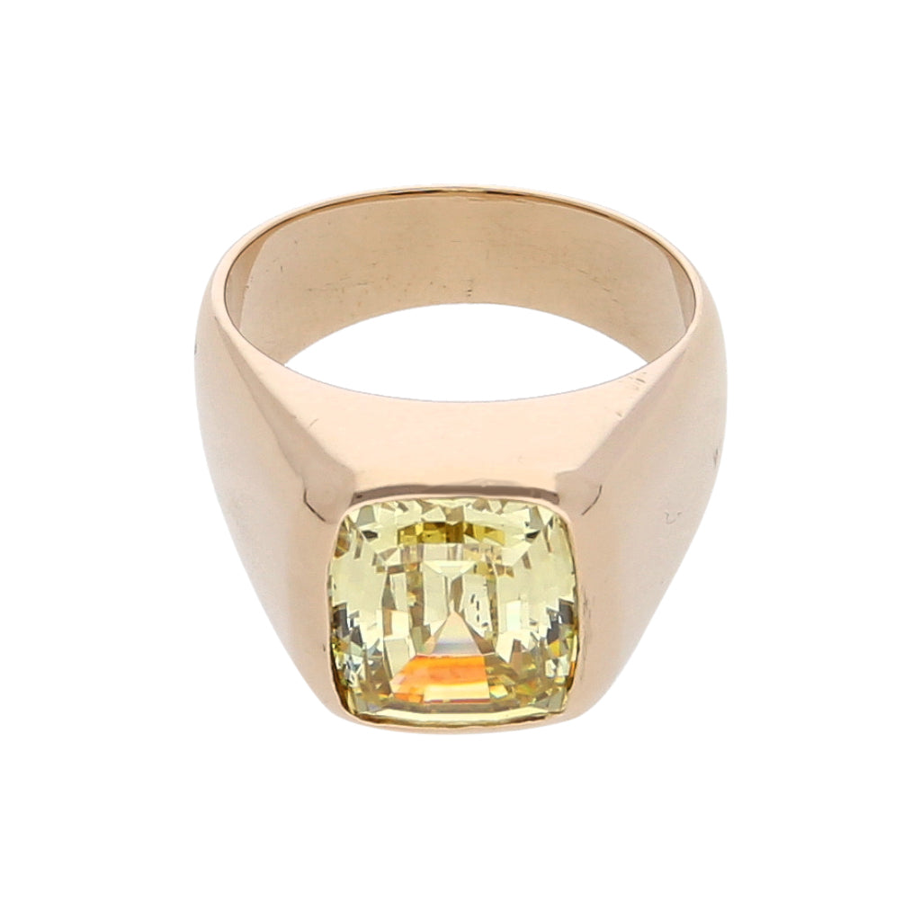 Anillo tipo sello con sint tico en oro amarillo 10 kilates