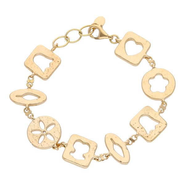 Pulsera eslabón combinado firma Tous en oro amarillo 18 kilates.