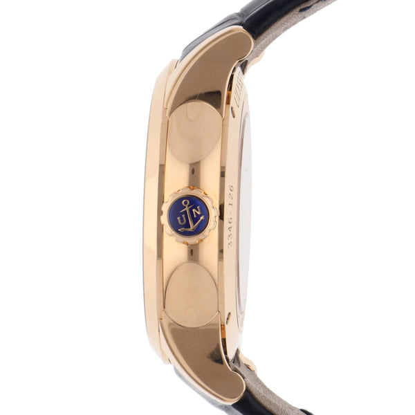 Reloj Ulysse Nardin para caballero modelo Dual Time caja en oro amarillo 18 kilates.